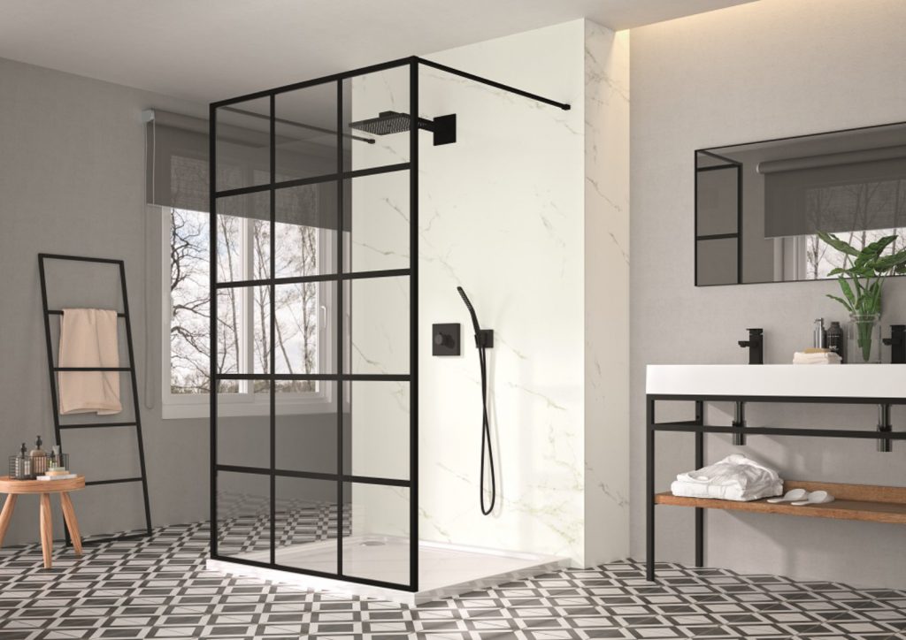 Merlyn Black Squared Double Entry Shower Panel Lr 1 | Lead Wolf, Peterborough